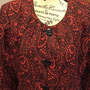 Suit Jacket in a Reddish Orange and Black